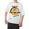 "Flip' em Club" T-Shirt Oversize - white